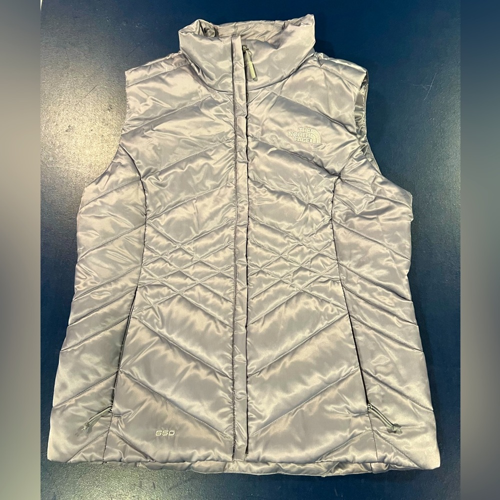 The North Face Quilted Puffy Puffer Vest-light grey/silver
